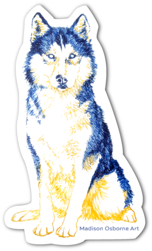 Wolf drawing sticker