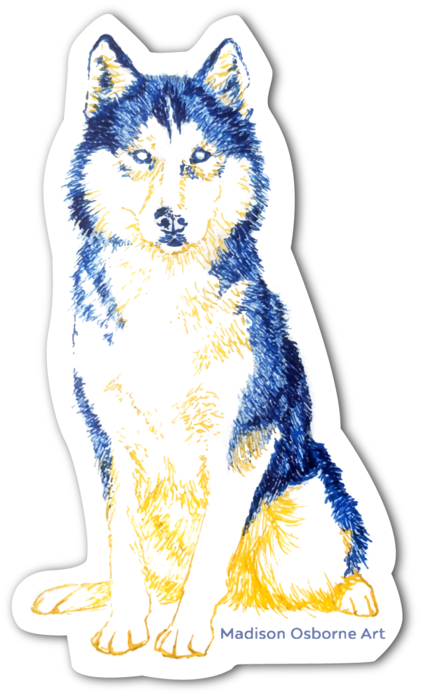 Wolf drawing sticker